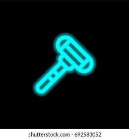 Razor blue glowing neon ui ux icon. Glowing sign logo vector