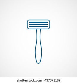 Razor Blue Line Icon On White Background