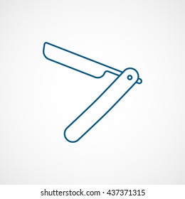 Razor Blue Line Icon On White Background