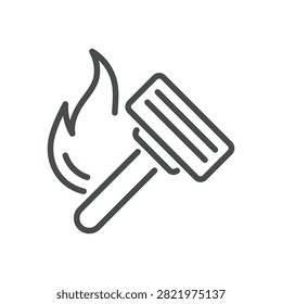 Razor Burn Vector Line Icon. Shaving Irritation, Inflamed Skin and Burning Sensation Dermatology Symbol. Editable Stroke.