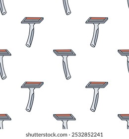 Razor cartoon seamless pattern, Vector.