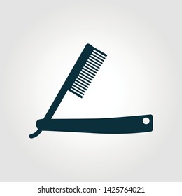 Razor Comb vector icon illustration. Creative sign from barber shop icons collection. Filled flat Razor Comb icon for computer and mobile. Symbol, logo vector graphics.