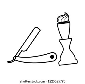 razor and cream barber shop icons
