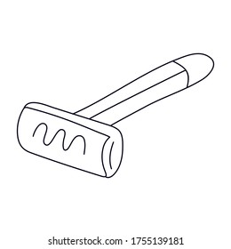 Razor in doodle style. Isolated outline. Hand drawn vector illustration in black ink on white background.