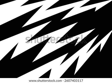 Razor Edged Rhythm Black and white Mono chrome Zigzag with some copy space area