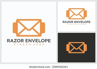 Razor Envelope Design Inspiration. Design Template Vector Logo Razor Envelope Symbol, Vector Illustration Logo Design Razor Envelope