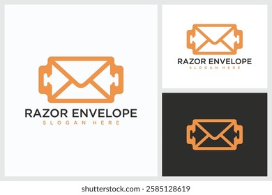 Razor Envelope Design Inspiration. Design Template Vector Logo Razor Envelope Symbol, Vector Illustration Logo Design Razor Envelope