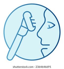 Razor and face flat icon. Male face and shaver blue icons in trendy flat style. Shaving guy gradient style design, designed for web and app. Eps 10