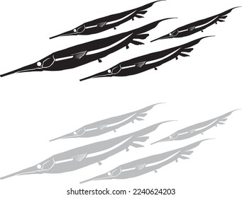 Razor fish or shrimp fish vector design