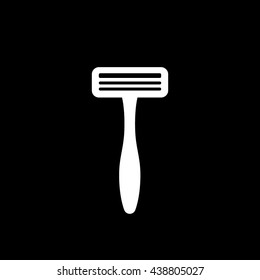 Razor Flat Icon On Black Background