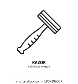 Razor flach Linie Symbol. Bearbeitbarer Strich.