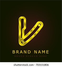 Razor golden metallic logo