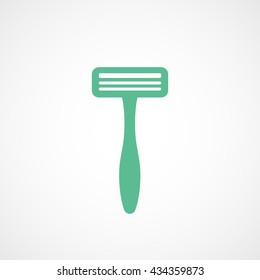 Razor Green Flat Icon On White Background