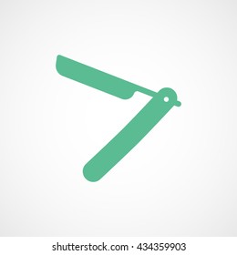 Razor Green Flat Icon On White Background