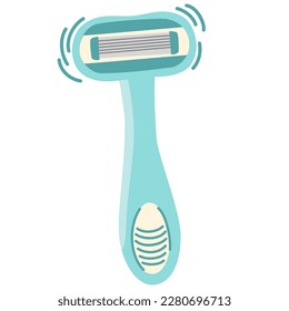 Razor for hair. Self-care, skin care and health. Hygiene and beauty everyday procedure. Razor icon. Vector Cartoon illustration with safe hair shaving blade 