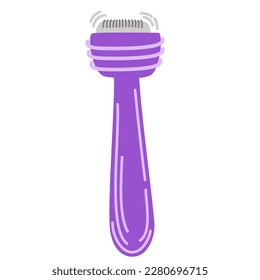 Razor for hair. Self-care, skin care and health. Hygiene and beauty everyday procedure. Razor icon. Vector Cartoon illustration with safe hair shaving blade 