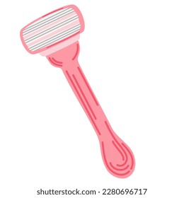 Razor for hair. Self-care, skin care and health. Hygiene and beauty everyday procedure. Razor icon. Vector Cartoon illustration with safe hair shaving blade 