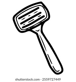 Razor hand drawn doodle. Hair shaving tool. Safety blade. Personal hygiene. Vector line art illustration.