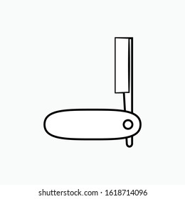 Razor Icon. Barber Element  Symbol. Applied for Design, Presentation, Website or Apps Elements - Vector.