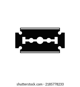 Razor icon in black flat glyph, filled style isolated on white background