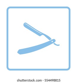 Razor icon. Blue frame design. Vector illustration.