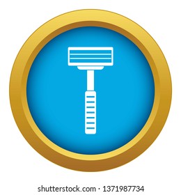 Razor icon blue vector isolated on white background for any design