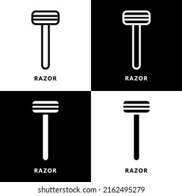 Razor Icon Cartoon. Razor Blade Symbol Vector Logo
