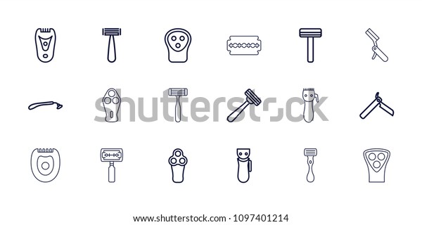 Razor icon. collection of 18\
razor outline icons such as . editable razor icons for web and\
mobile.