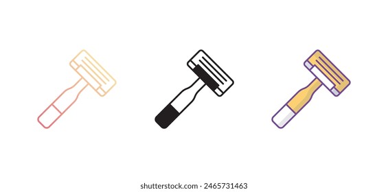 Diseño del icono de la maquinilla de afeitar con fondo blanco