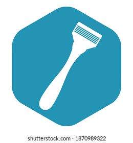 Razor Icon. A Device For Shaving Unwanted Body Hair. Hygiene Product. Vector Illustration Isolated On A White Background For Design And Web.