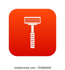 Razor icon digital red for any design isolated on white vector illustration