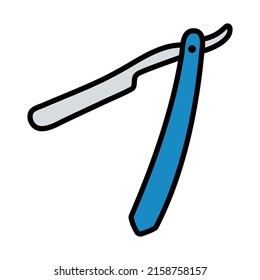Razor Icon. Editable Bold Outline With Color Fill Design. Vector Illustration.