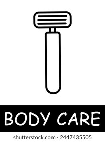 Razor icon. Essence of body care, health, and beauty, girl, woman, device, simplicity, physical health and self confidence. Korean cosmetics and personal care concept.