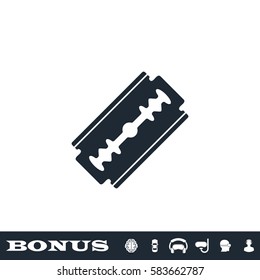 Razor icon flat. Black pictogram on white background. Vector illustration symbol and bonus button
