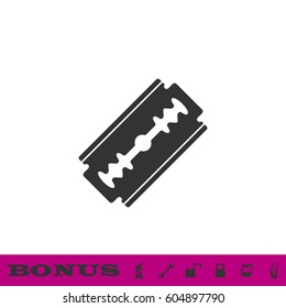 Razor icon flat. Black pictogram on white background. Vector illustration symbol and bonus button