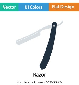 Razor icon. Flat color design. Vector illustration.
