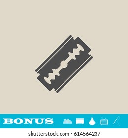 Razor icon flat. Grey pictogram on light background. Vector illustration symbol and bonus button real estate, ottoman, vase, tv, fishing rod