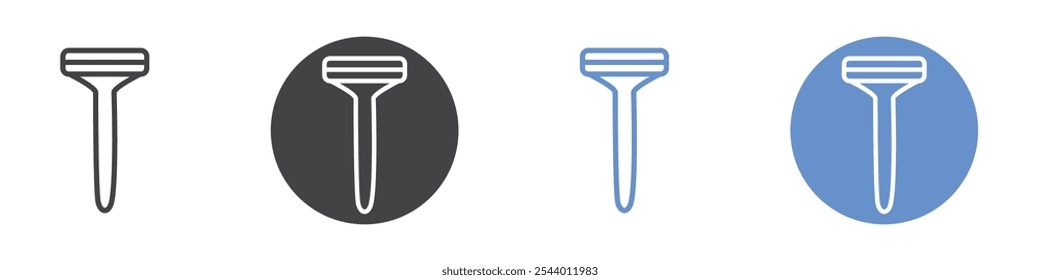 Razor icon Flat set in black and white color