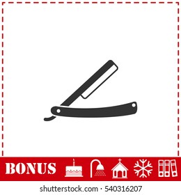Razor icon flat. Simple vector symbol and bonus icon