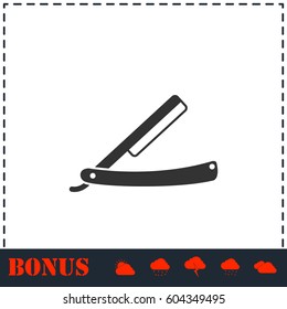 Razor icon flat. Simple vector symbol and bonus icon