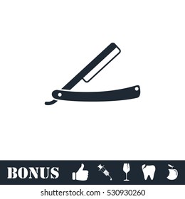 Razor icon flat. Vector illustration symbol and bonus pictogram