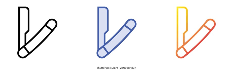 razor icon. Linear, Blue Fill and Gradient Style Design Isolated On White Background