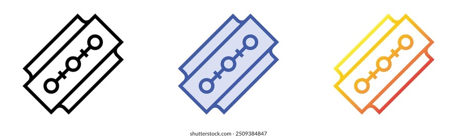 razor icon. Linear, Blue Fill and Gradient Style Design Isolated On White Background