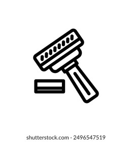 Icono de la maquinilla de afeitar o diseño de logotipo Ilustración vectorial de símbolo de signo aislado. Una colección de iconos de vectores de estilo de línea negra de alta calidad