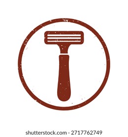 Vector del sello del logotipo del icono de la maquinilla de afeitar en el fondo blanco
Icono de sello de Vector