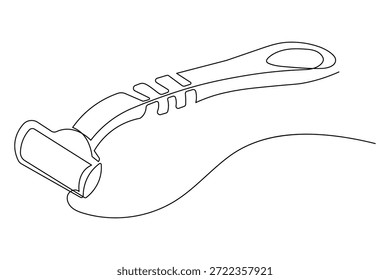 Ícone de navalha um desenho de linha em estilo minimalista com elegante contorno contínuo arte