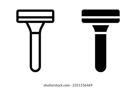 Razor icon with outline and glyph style.