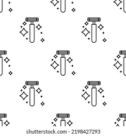 razor icon pattern. Seamless razor pattern on white background.