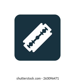 razor icon Rounded squares button, on white background 