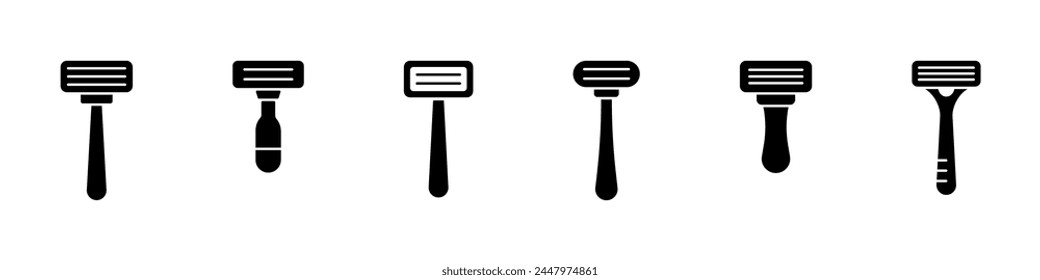 Razor icon set. Shaver silhouette icons collection. Vector icons